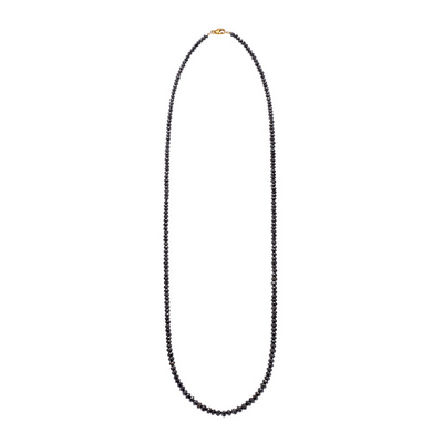 14Y 16" 2MM BLACK DIA FACETED BEAD NECKLACE, APPROX. 15.5TW