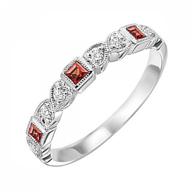 10W GARNET 3=1/5TW SQ STEP CUT &  6=1/10TW RBC STACKABLE 1.5 GRAMS