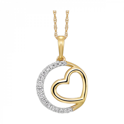 10YW 1/10TW RBC HEART/CIRCLE PEND W/ CHAIN