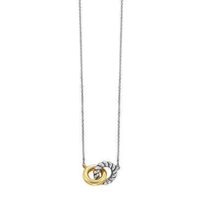 SS/14Y 18" INTERLOCKING CIRCLES NECKLACE