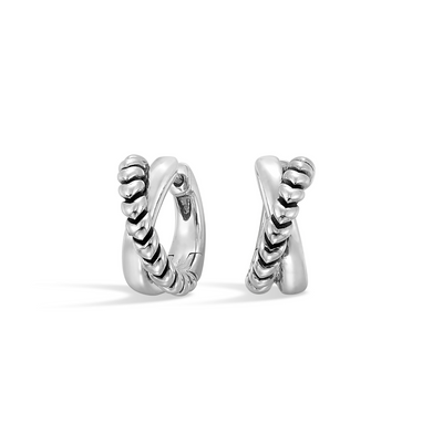 SS CRISS-CROSS HUGGIE HOOPS