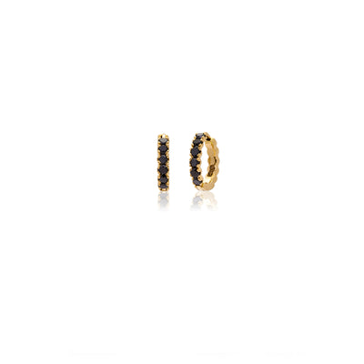 18Y .30TW BLK DIA HUGGIE HOOPS