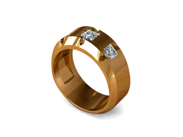 dress ring designs Vertigo - Wedding Band With A Custom Wedding Dress Inlay - by Staghead Designs