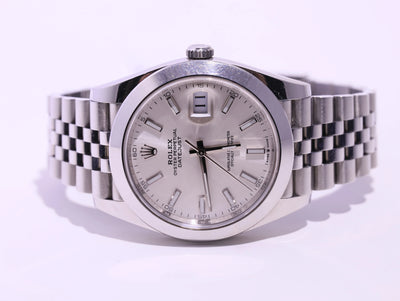 ROLEX PRE-OWNED 41MM DATEJUST SS JUBILEE BAND SMOOTH BEZEL