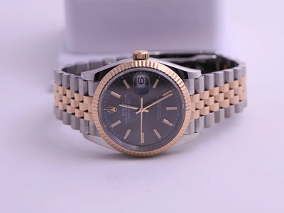 ROLEX PRE-OWNED 36MM DATEJUST SS CASE 18RG FLUTED BEZEL