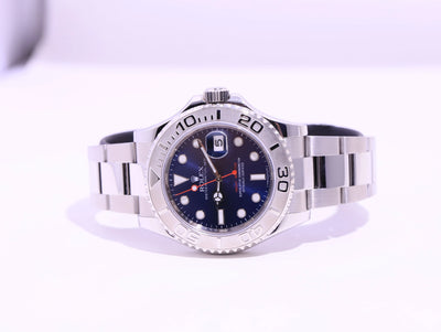 ROLEX PRE-OWNED 40MM YACHTMASTER BLUE DIAL RED HAND