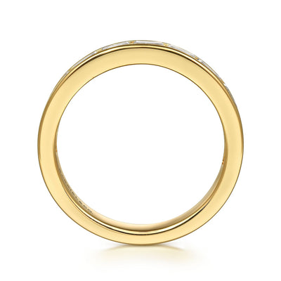 14K Yellow Gold Channel Set Baguette Diamond Anniversary Band