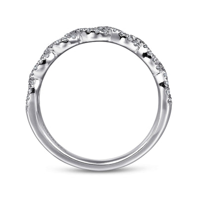Twisted-14K White Gold Twisted Diamond Anniversary Band