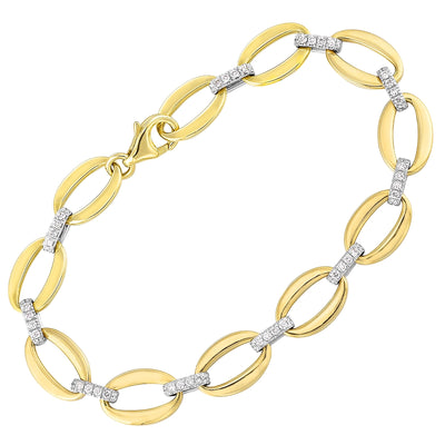 14Kt White Yellow Gold Diamond 1/2Ctw Bracelet