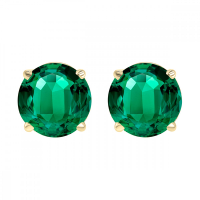 14W 3MM ROUND EMERALD STUDS (MAY) -- BAD MATCH, RTV
