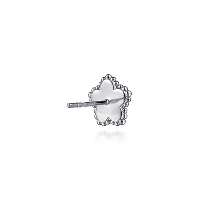 925 Serling Silver Diamond Bujukan Frame Flower Diamond Cut Stud Earrings