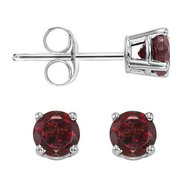 14W 4MM ROUND GARNET STUDS (JAN)