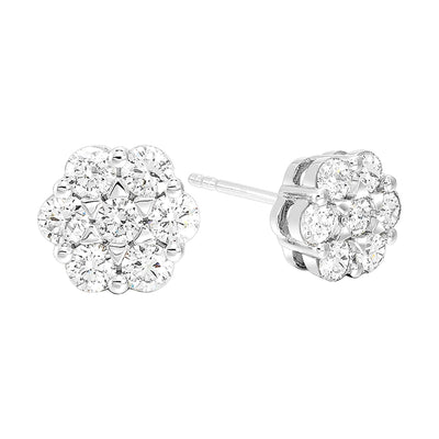 14Kt White Gold Diamond 1/2Ctw Earring