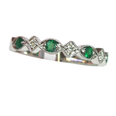10W EMERALD 4 ROUNDS=.18TW & DIA 3=.06TW RBC 1.7GR STACKABLE