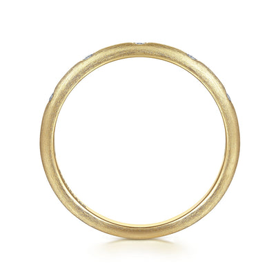 14K Yellow Gold Diamond Stackable Ladies Ring
