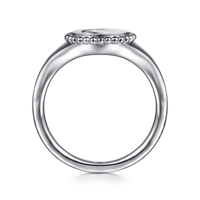 925 Sterling Silver Diamond Bujukan Moon Signet Ring