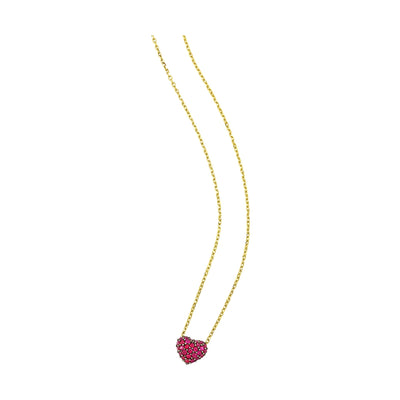 14Kt Yellow Gold Ruby 1/6Ctw Necklace
