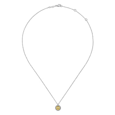 925 Sterling Silver and 14K Yellow Gold Fashion Pendant Necklace