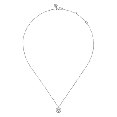 925 Sterling Silver Bujukan Diamond Heart Pendant Necklace