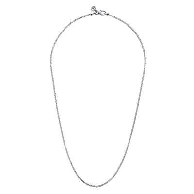 22 Inch 925 Sterling Silver Solid Men's Wheat Chain Necklace