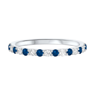 10Kt White Gold Diamond 1/5Ctw & Sapphire 1/5Ctw Ring