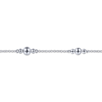925 Sterling Silver Beaded Station Bracelet