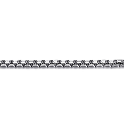 4mm 925 Sterling Silver Solid Mens Round Box Chain Bracelet