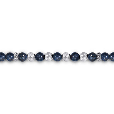925 Sterling Silver and 6mm Pietersite Beaded Men's Bracelet