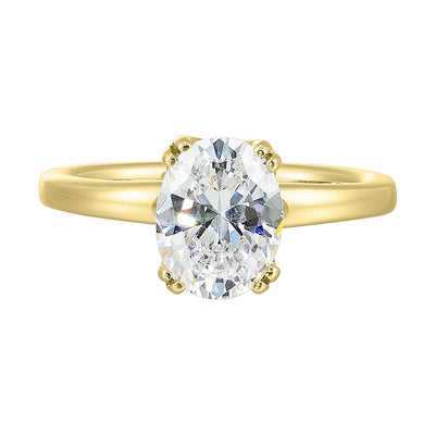14Kt Yellow Semi Mount For 2Ctw Oval Center