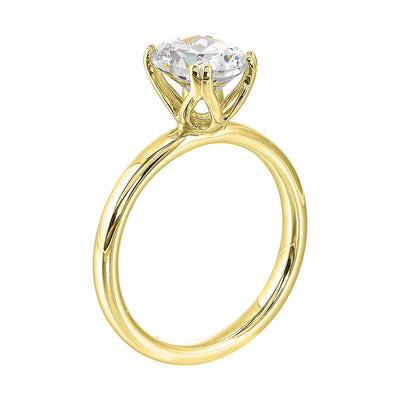 14Kt Yellow Semi Mount For 2Ctw Oval Center
