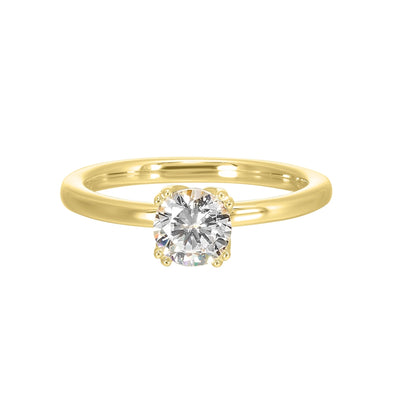 14Kt Yellow Semi Mount For 2Ctw Round Center