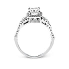 Emerald - Cut Halo Engagement Ring In 18k Gold With Diamonds - Simon G. Jewelry