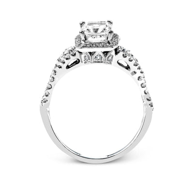 Emerald - Cut Halo Engagement Ring In 18k Gold With Diamonds - Simon G. Jewelry