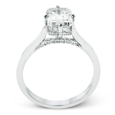 Emerald - Cut Hidden Halo Engagement Ring In 18k Gold With Diamonds - Simon G. Jewelry