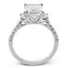 Emerald - cut Three - stone Engagement Ring in 18k Gold with Diamonds - Simon G. Jewelry