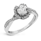 Engagement Ring in 18k Gold with Diamonds - Simon G. Jewelry