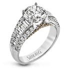 Engagement Ring in 18k Gold with Diamonds - Simon G. Jewelry