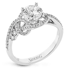 Engagement Ring in 18k Gold with Diamonds - Simon G. Jewelry