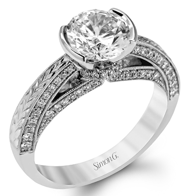 Engagement Ring in 18k Gold with Diamonds - Simon G. Jewelry