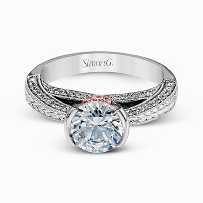 Engagement Ring in 18k Gold with Diamonds - Simon G. Jewelry