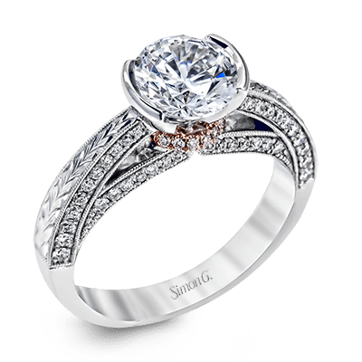Engagement Ring in 18k Gold with Diamonds - Simon G. Jewelry