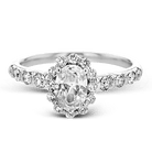 Halo Engagement Ring in 18K Gold with Diamonds - Simon G. Jewelry