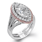 Marquise - Cut Double - Halo Engagement Ring In 18k Gold With Diamonds - Simon G. Jewelry