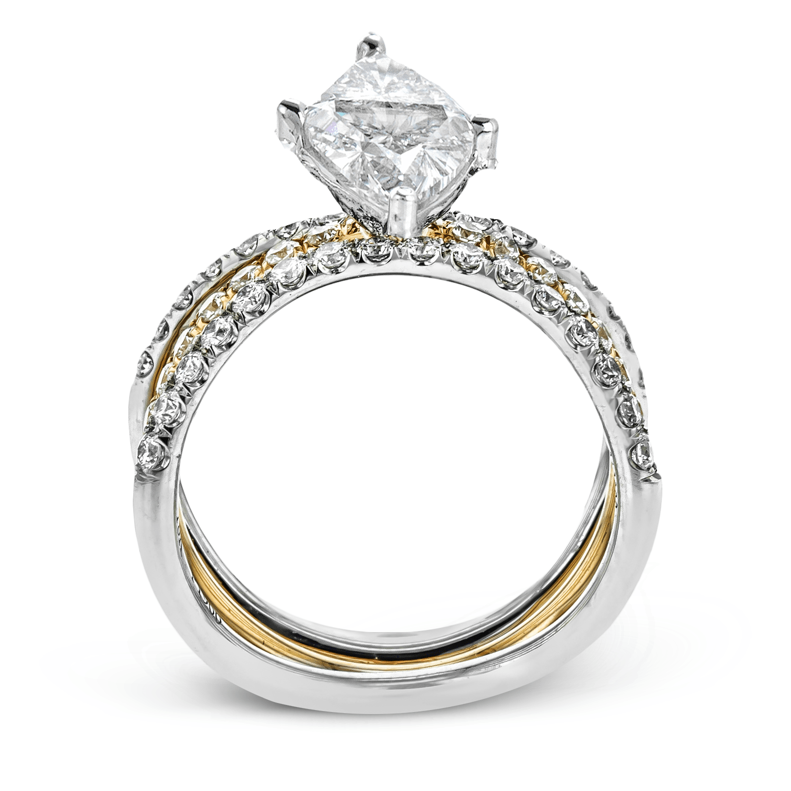 Marquise - cut Engagement Ring & Matching Wedding Band in 18k Gold with Diamonds - Simon G. Jewelry