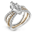 Marquise - cut Engagement Ring & Matching Wedding Band in 18k Gold with Diamonds - Simon G. Jewelry