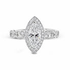 Marquise - Cut Halo Engagement Ring In 18k Gold With Diamonds - Simon G. Jewelry