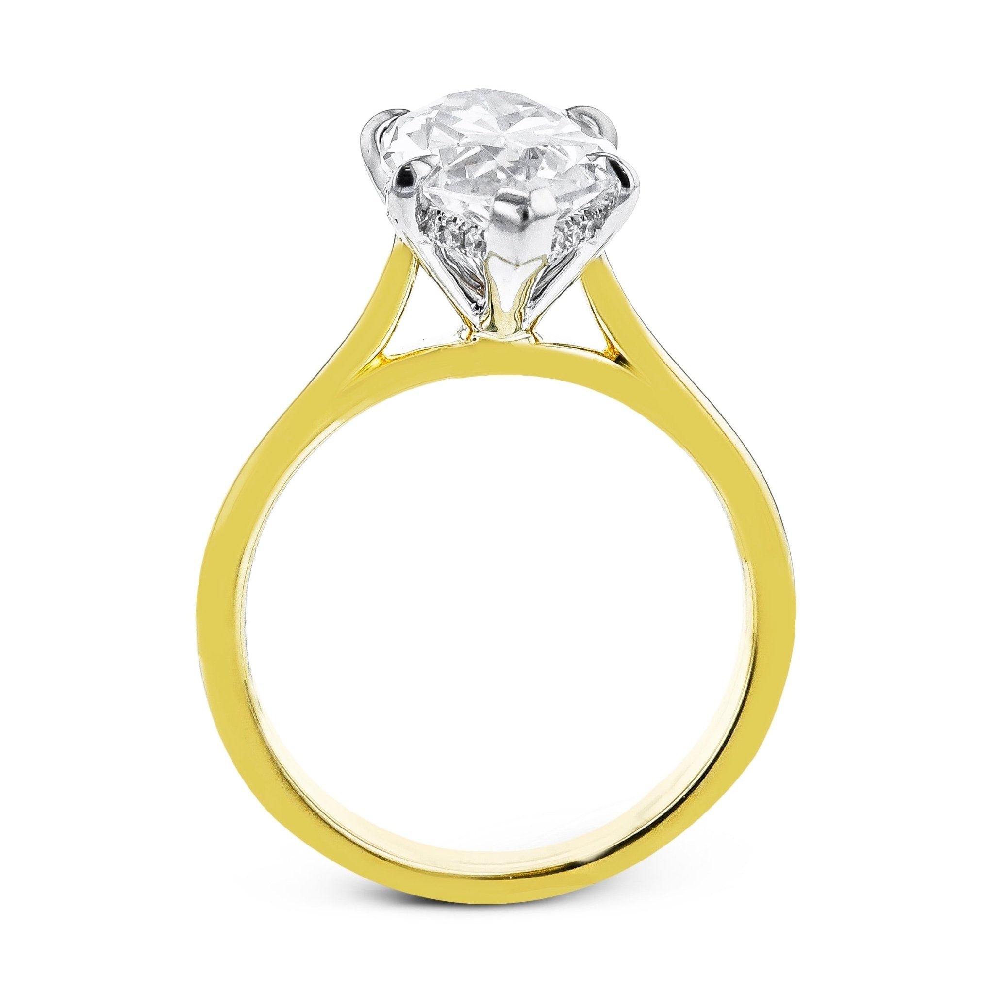 Marquise - cut Hidden Halo Engagement Ring in 18k Gold with Diamonds - Simon G. Jewelry