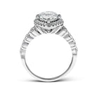 Oval - Cut Double - Halo Engagement Ring In 18k Gold With Diamonds - Simon G. Jewelry