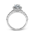 Oval - Cut Halo Engagement Ring In 18k Gold With Diamonds - Simon G. Jewelry