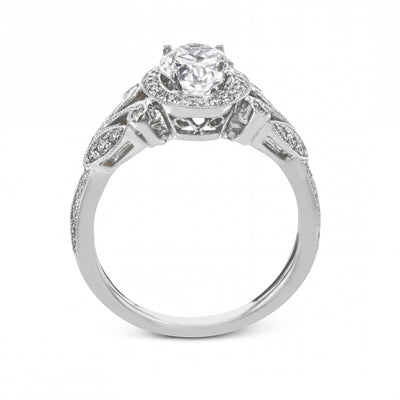 Oval - Cut Halo Engagement Ring In 18k Gold With Diamonds - Simon G. Jewelry